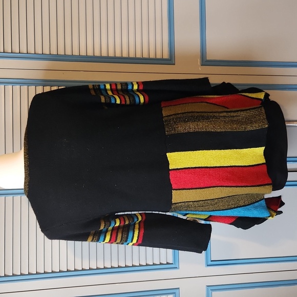 Kaktus Colorful Striped Asymmetrical Sweater - Picture 10 of 12
